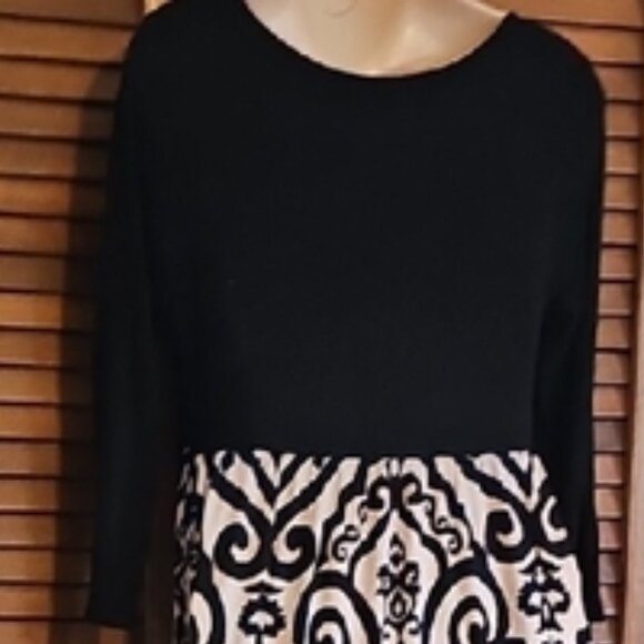 PinkBlush Maternity Black Mocha Damask Maxi dress stretch medium very long tall - Picture 14 of 15